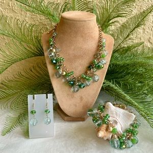 Green/mint color bead jewelry set